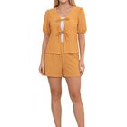 Conjunto 2 Piezas Short Y Blusa Con Lazos Conj-0155 Naranja Claro Fresco Y C&oacute;modo, Estilo Verano Chic Para Mujer