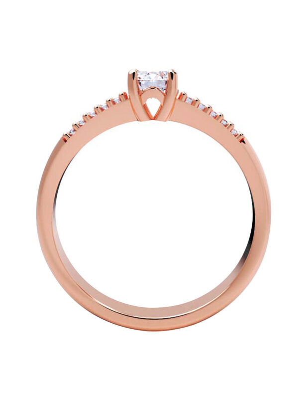 Anillo de Compromiso en Oro de 14K con Circonia... image number null