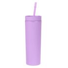 Vaso T&eacute;rmico Uxcell 450 ml Lila Claro Con Tapa Y Popote