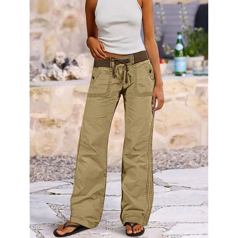Pantalones Flamingals XL Caqui Claro de Algod&oacute;n... image number null