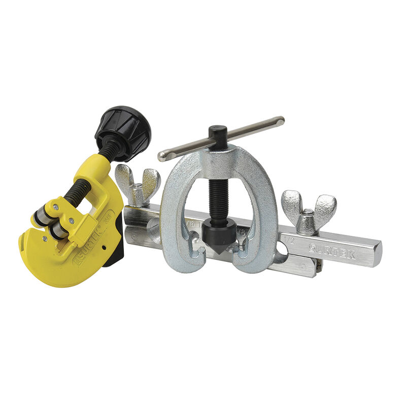 Juego de avellanador, cortatubos y prensa ajust... image number null