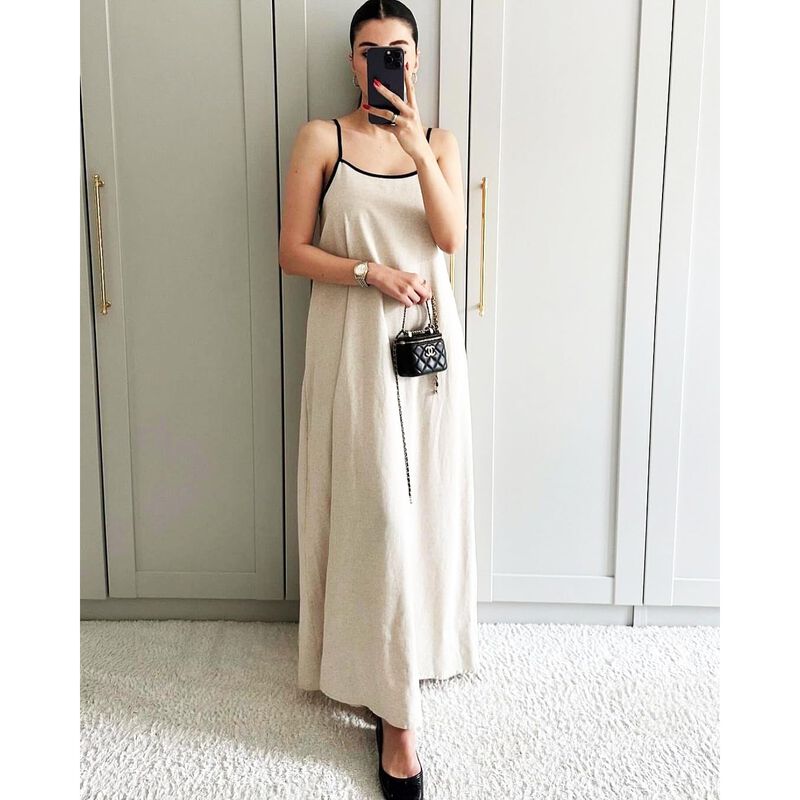 Vestido Maxi Boho de Lino Shy Velvet con Tirant... image number null