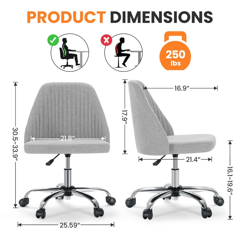 Silla De Escritorio Simple Deluxe Sin Brazos Gr... image number null