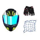 Casco Certificado Tekken + Guantes + Red Porta Bultos