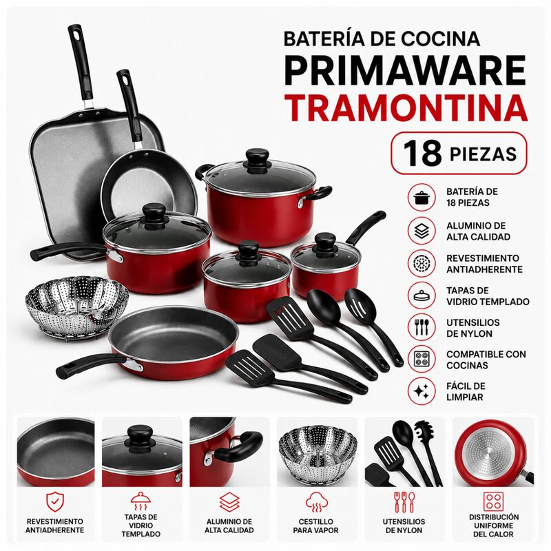 Kit 2 Bater&iacute;as De Cocina Tramontina Primaware 1... image number null
