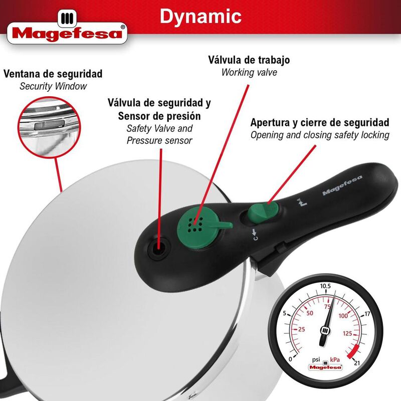 Olla a presi&oacute;n 7.5 litros Dynamic Magefesa image number null