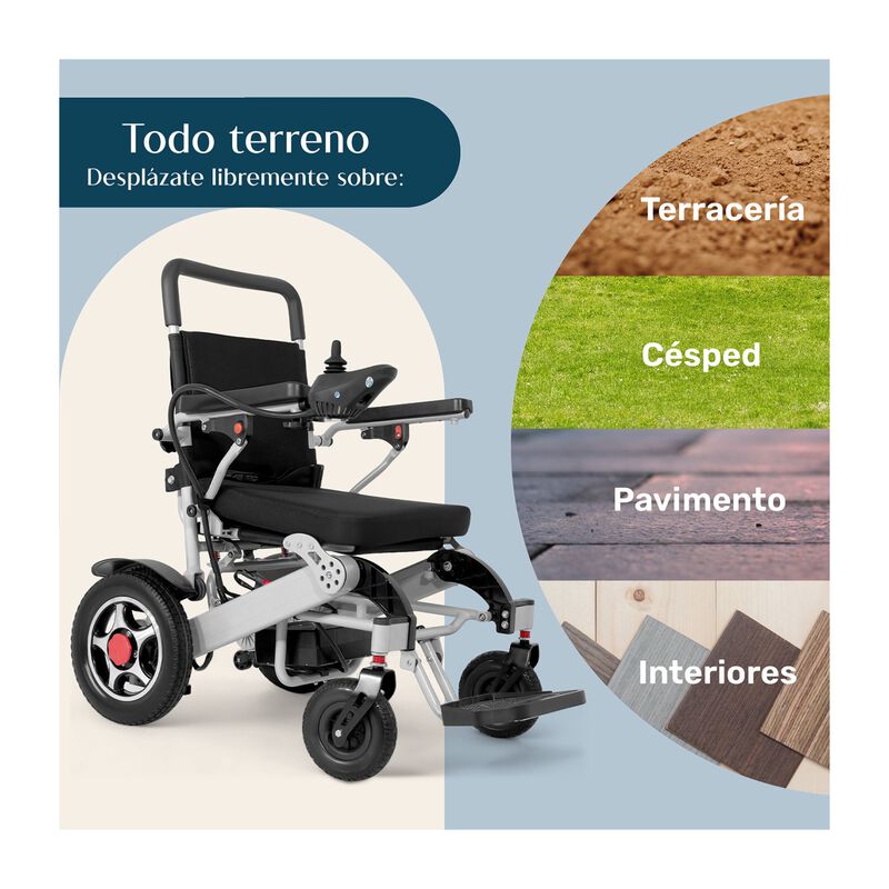 Silla Ruedas El&eacute;ctrica Plegable Acero Controlad... image number null