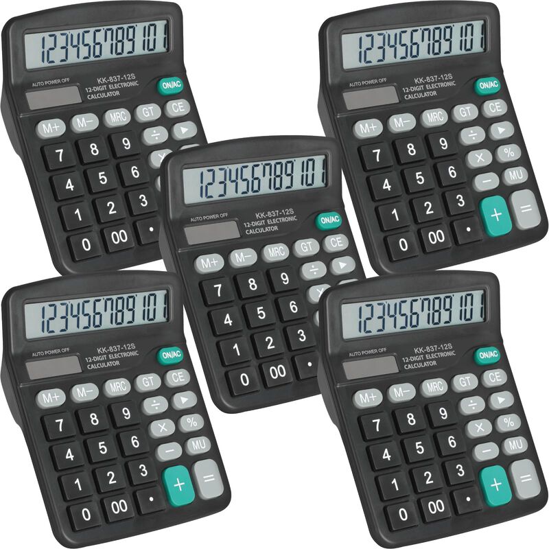 Calculadora Yesbes, Paquete De 5, 12 D&iacute;gitos, S... image number null