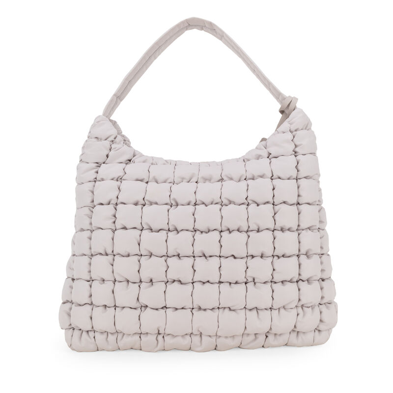 Bolsa Hobo Maxi Look Acolchado Color Gris image number null