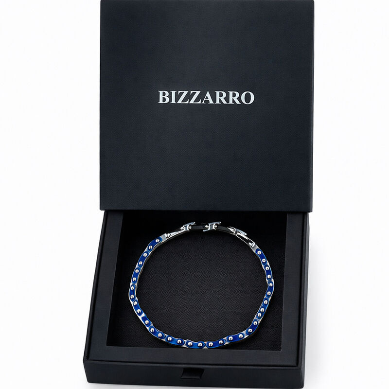 Pulsera De Acero En Color Azul Y Blanco Para Ca... image number null