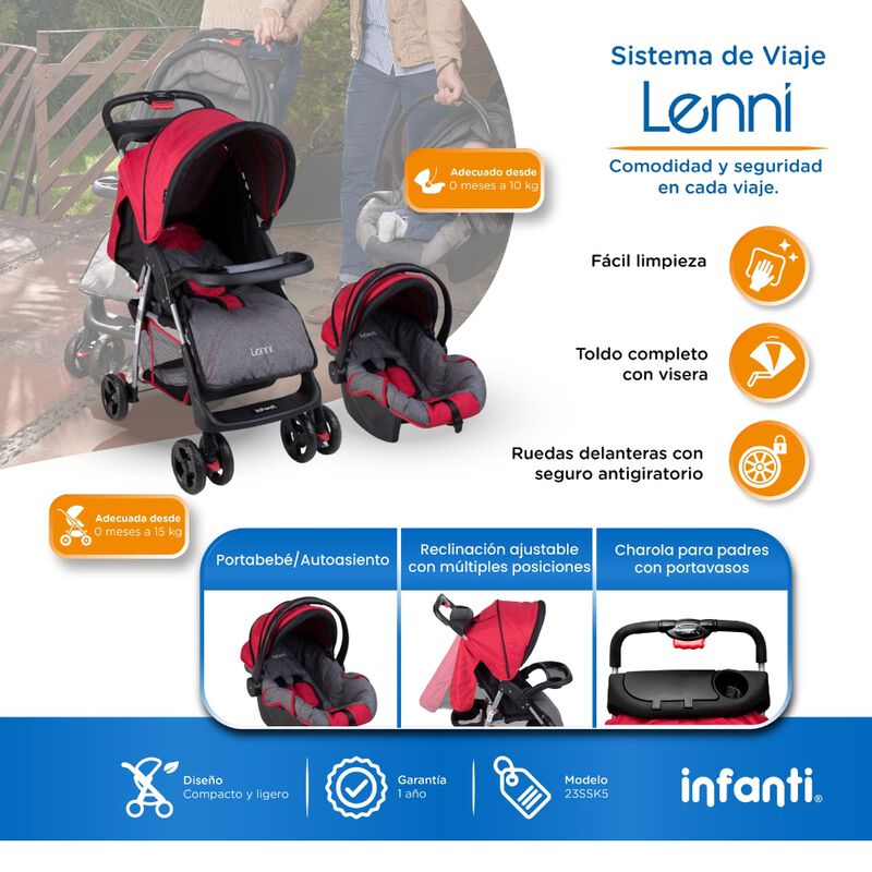Carriola Travel System Lenni Roja Hasta 15 kg C... image number null