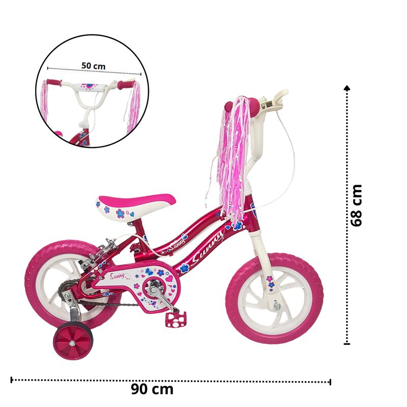Bicicleta Infantil Ni&ntilde;as R12 Ruedas Auxiliares ... image number null