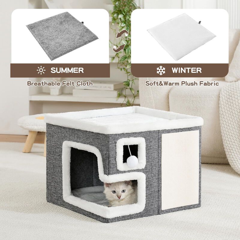Casa Para Gatos Crispedia 42x42x33 Cm Gris Pleg... image number null