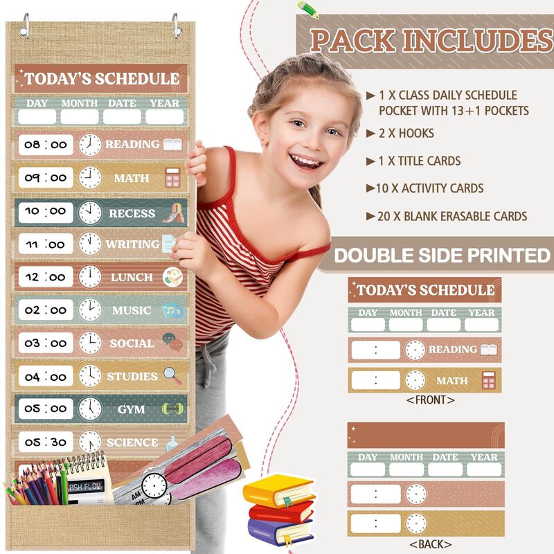 Cartel De Horario Pasimy 89x33 cm 31 tarjetas R... image number null