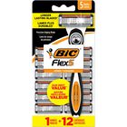 Razors Bic Flex 5 Recargable Para Hombre, 1 Mango, 12 Cartuchos