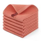 Pa&ntilde;o De Cocina Homaxy Algod&oacute;n 30x30 cm, Pack de 6, Coral