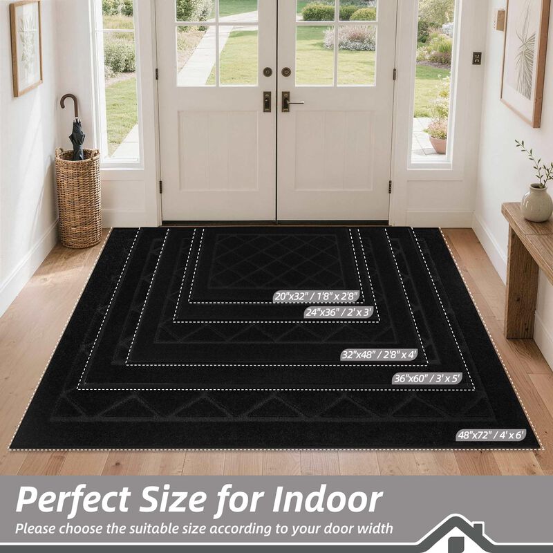 Felpudo Beqhause 81 cm X 122 cm Negro Antidesli... image number null