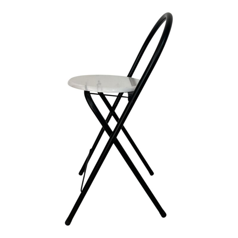 Banco Bar Plegable Redondo Mdf 78.5cm M&aacute;rmol Bl... image number null