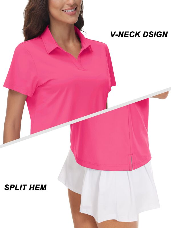 Camisa Polo Tacvasen Cuello En V Upf 50+ Rosa R... image number null