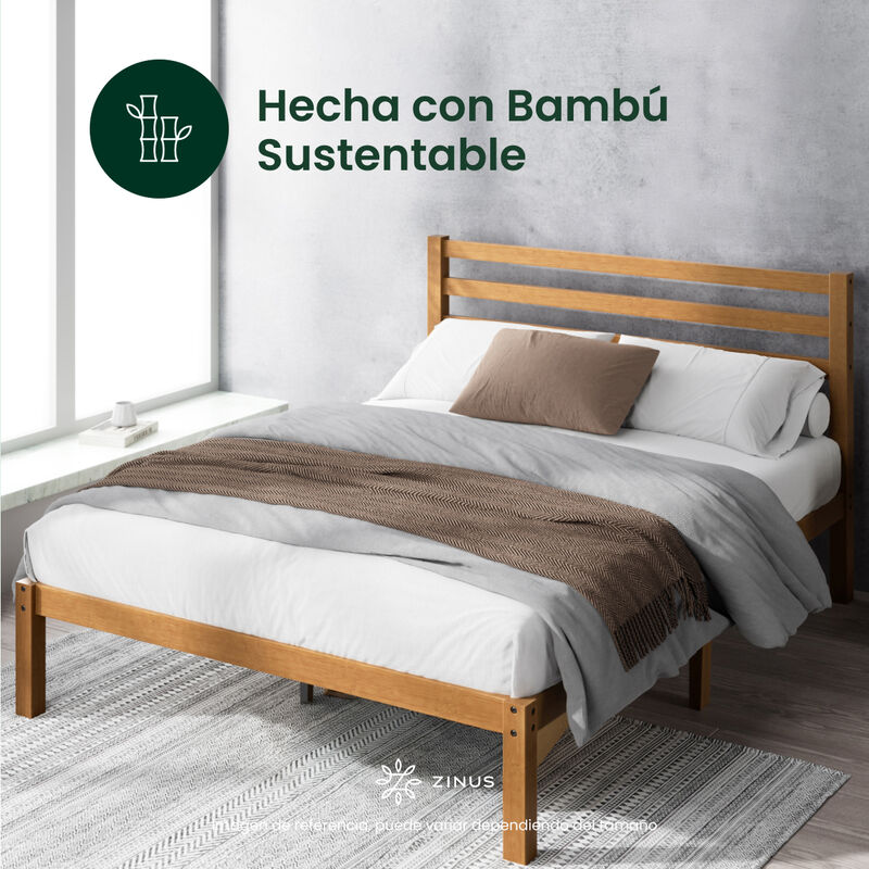 Zinus | Leah | Base De Cama Individual De Bamb&uacute;... image number null