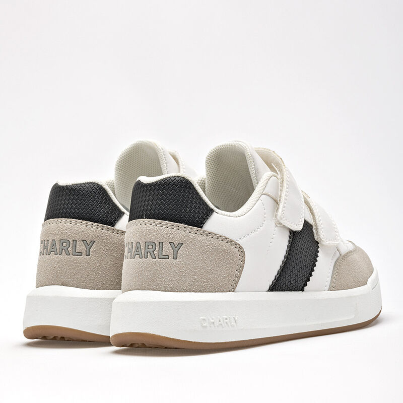 Charly Tenis urbano para ni&ntilde;o. Blanco negro bei... image number null