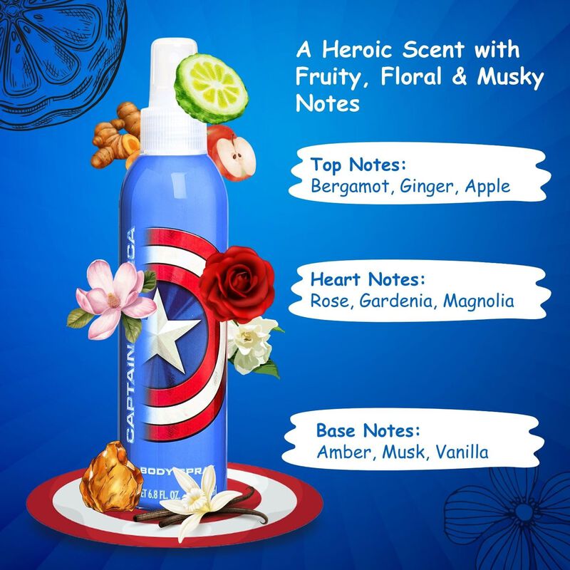 Spray Corporal Air-val Captain America 6.7 Oz 2... image number null