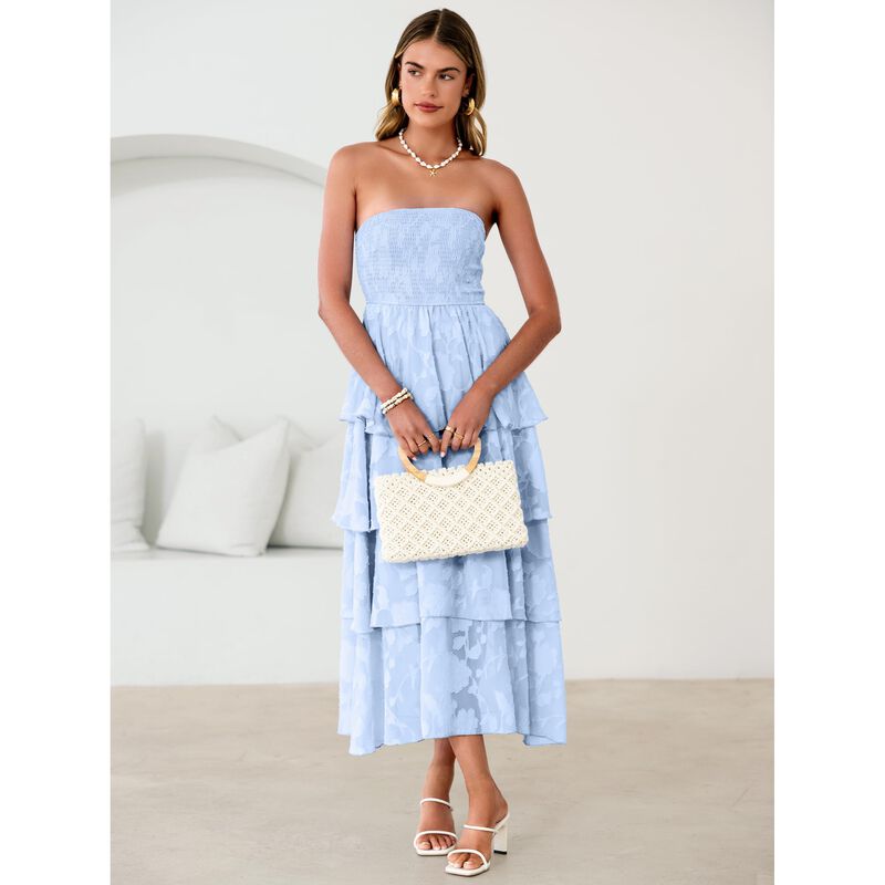 Vestido Simplee Maxi Floral Boho Cintura Frunci... image number null