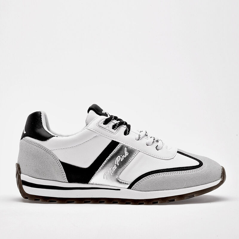 Miss Pink tenis para mujer blanco negro plata c... image number null