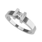 Anillo de Compromiso en Oro Blanco 14K con Circonia -  Talla:7.5/ FJ599-14W-CZ-75