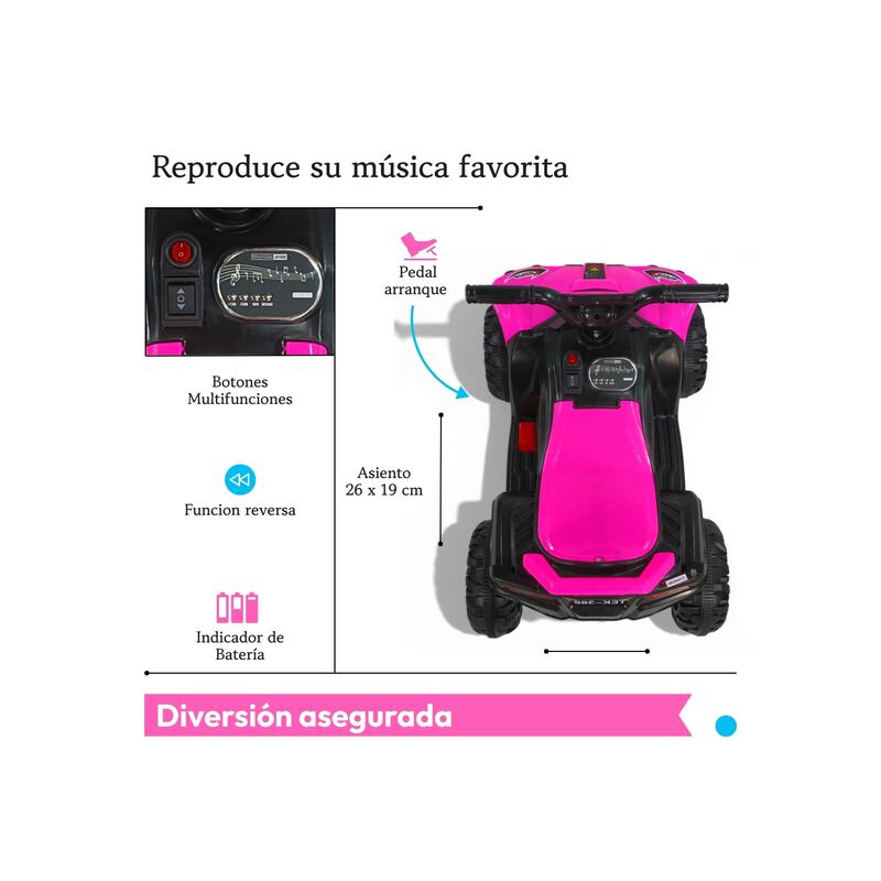 Carro Montable El&eacute;ctrico Moto Cuatrimoto Ni&ntilde;o T... image number null