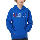 Sudadera Con Capucha Word Art Para Ni&ntilde;o - Fuegos Artificiales USA - Azul Rey