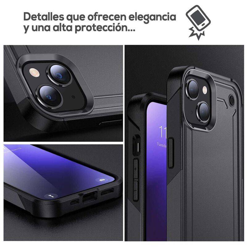 Funda TEKKU Tough cover para iPhone 15 PLUS Neg... image number null