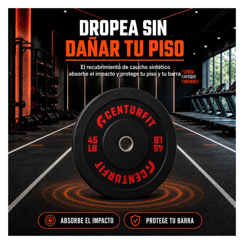 Par Disco Bumper Olimpico 45 Lb Centro Acero Ca... image number null