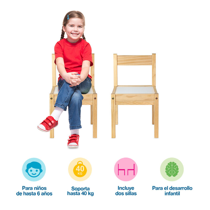 Sillas para Niños de Madera para Mesita Montess... image number null