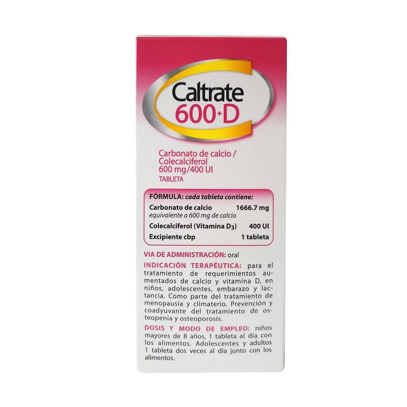 Caltrate 600+d 600 Mg/400 Ui 60 Tableta(s) image number null