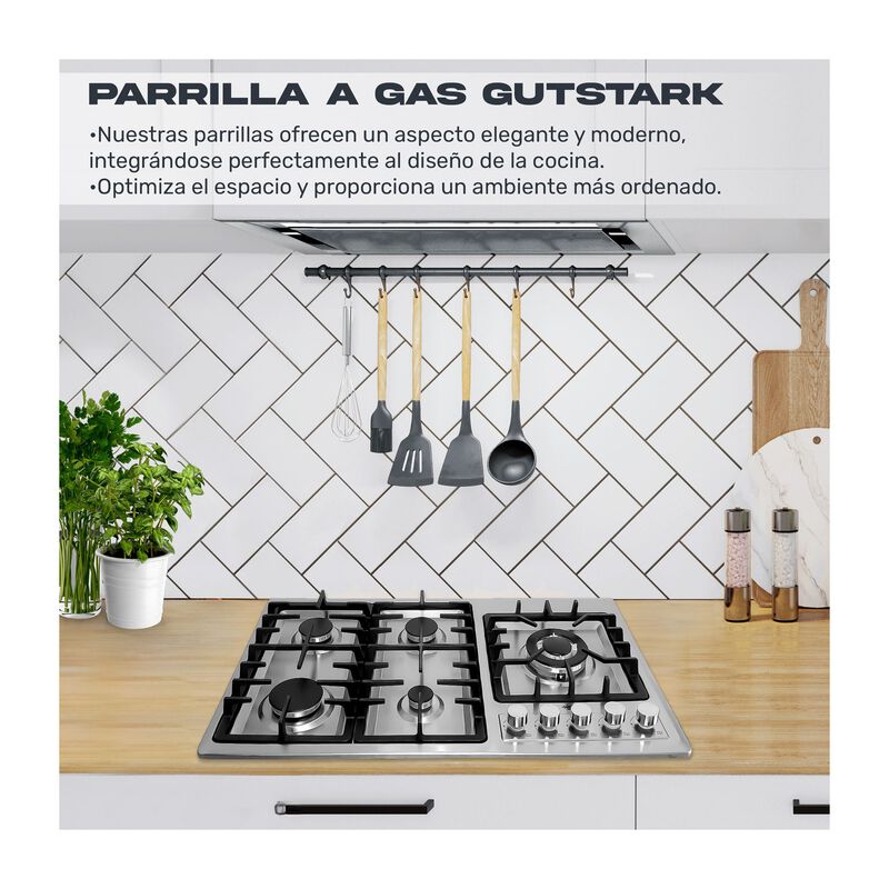Parrilla Gas 5 Quemadores Acero Inox Empotrable... image number null