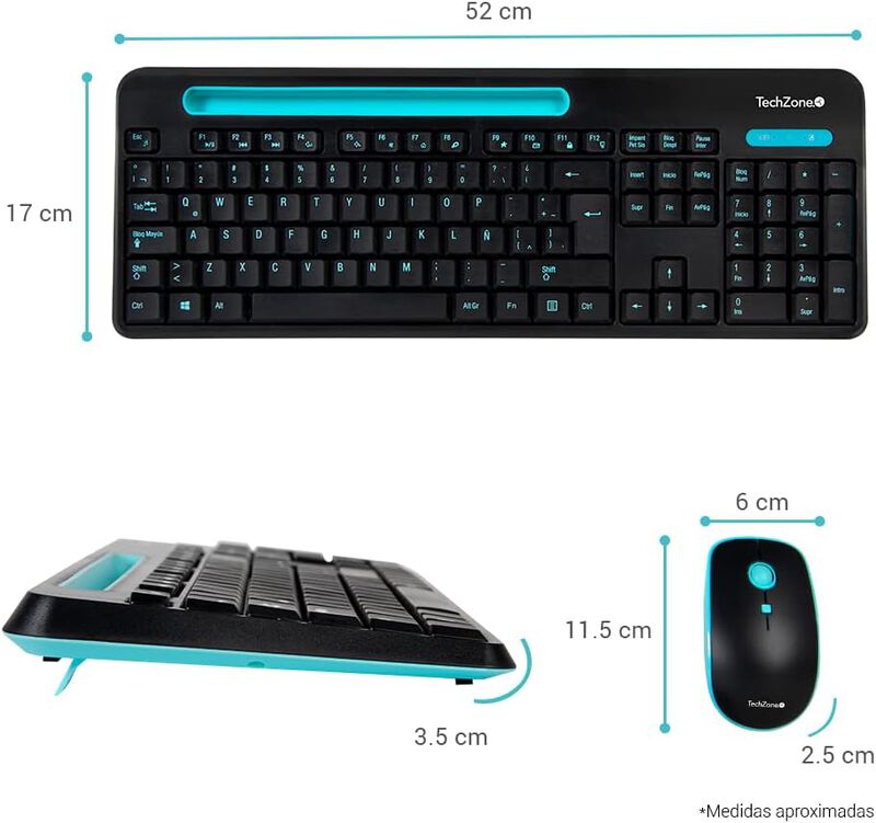 TechZone Teclado y Mouse inalámbrico Plug & Pla... image number null
