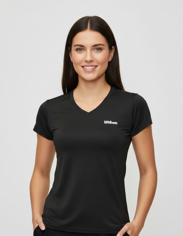 Playera Deportiva Wilson Para Mujer Negro Eeg image number null