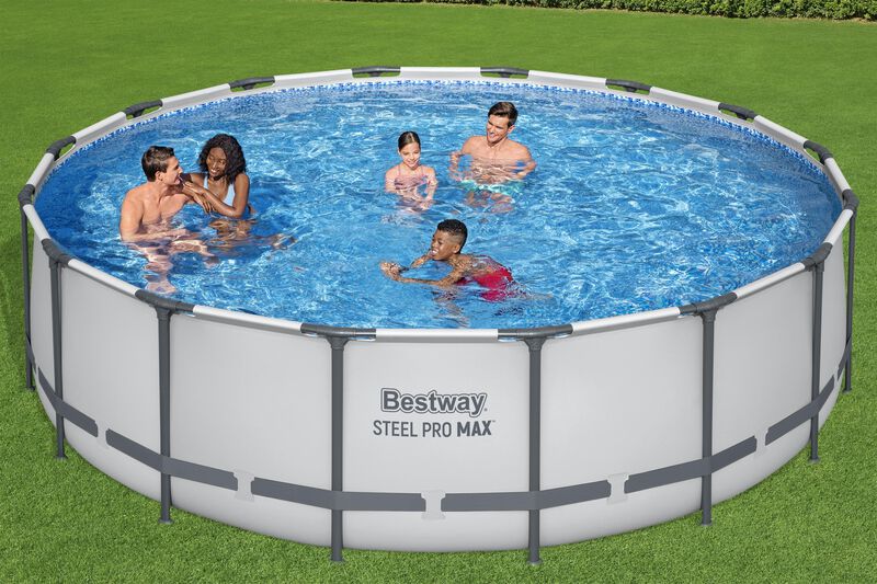 &nbsp;Alberca con estructura redonda 4.88x1.22cm con... image number null