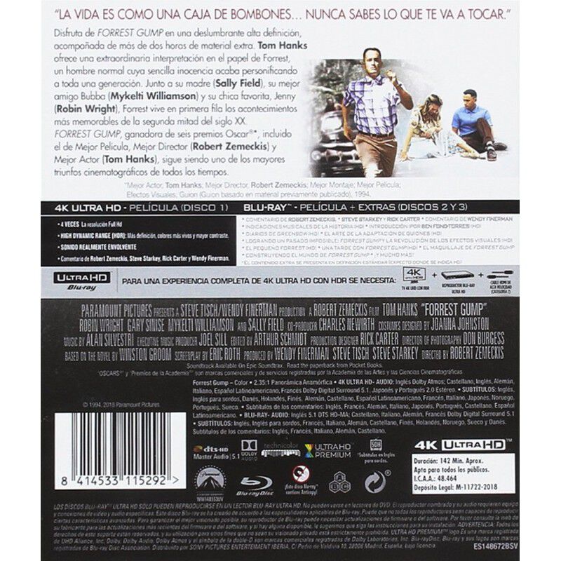 Forrest Gump [4k Uhd + Blu-ray + Blu-ray Extras... image number null