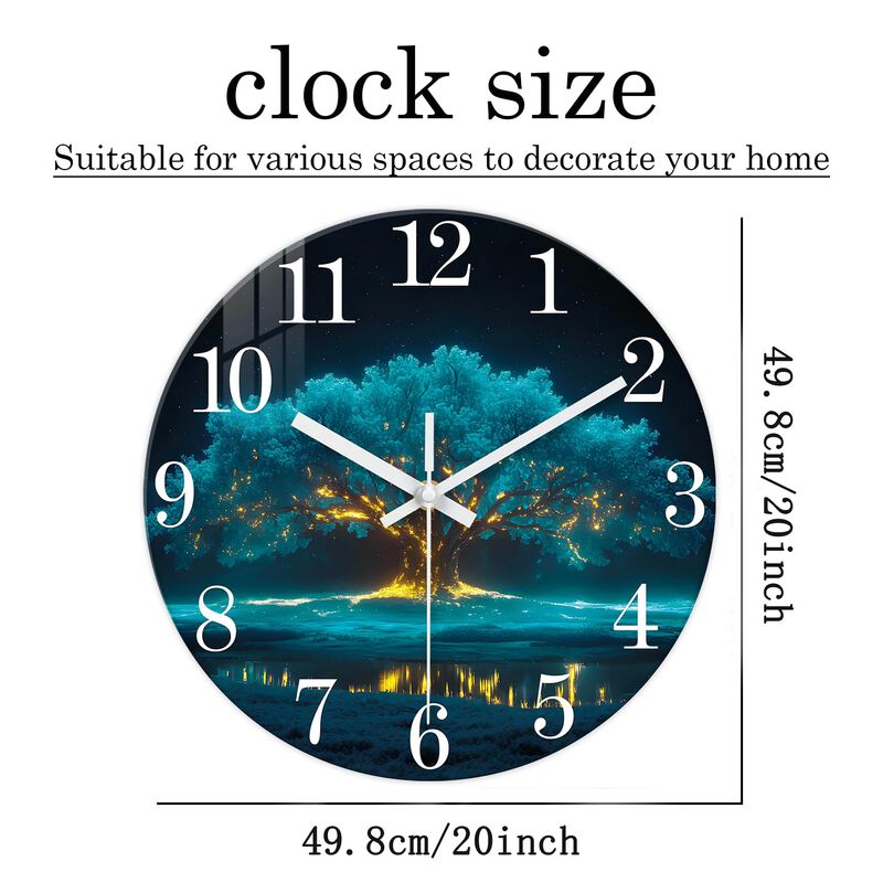 Reloj De Pared Xnm De 51 cm, Vidrio, Alimentado... image number null