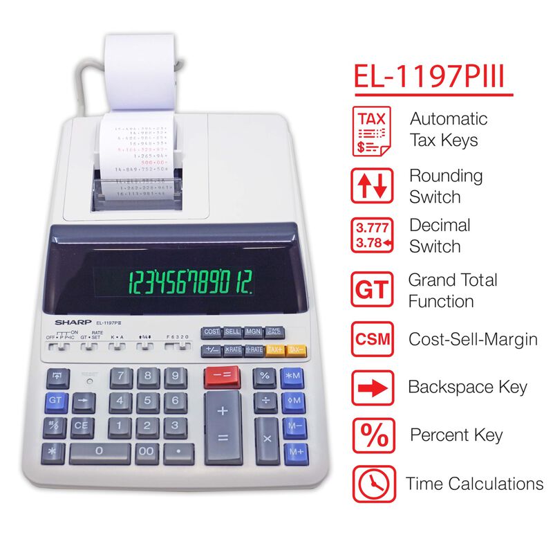 Calculadora De Impresi&oacute;n Sharp El-1197piii Con ... image number null