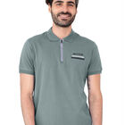 Playera Caballero Premium Cuello Con Cierre Verde Agua Roosevelt C376
