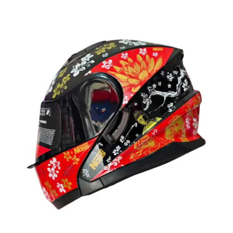 Casco Noss Ns-901 Abatible Seen Negro/oro L image number null