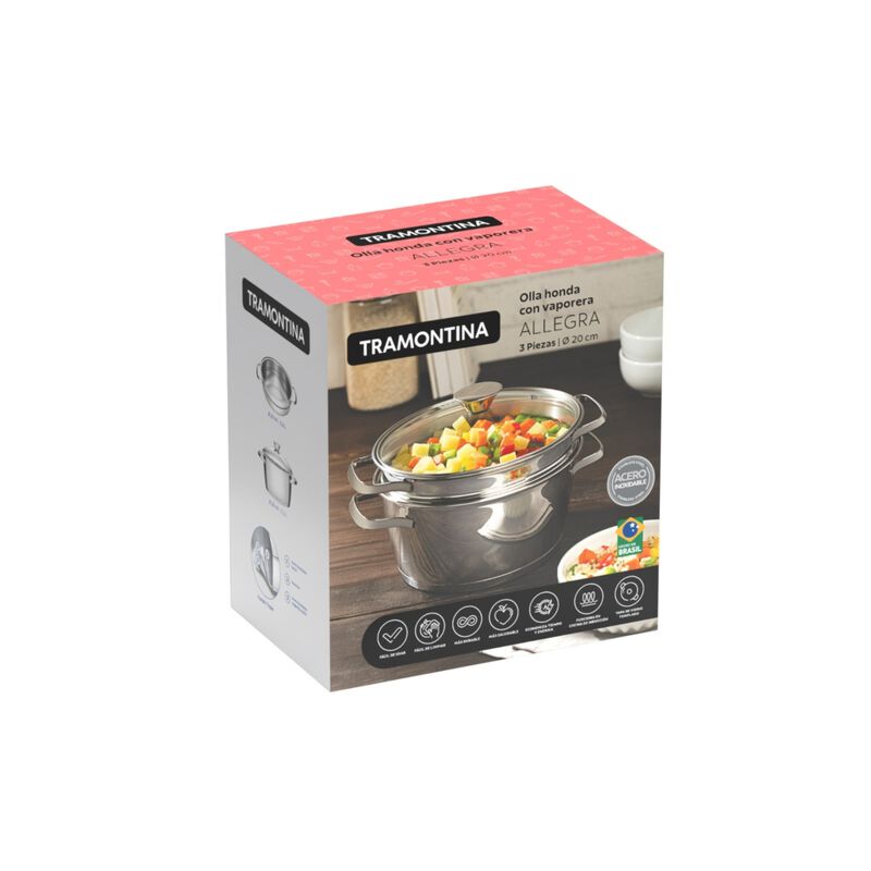 Olla Honda C/Vaporera Tramontina 65650042 Alleg... image number null