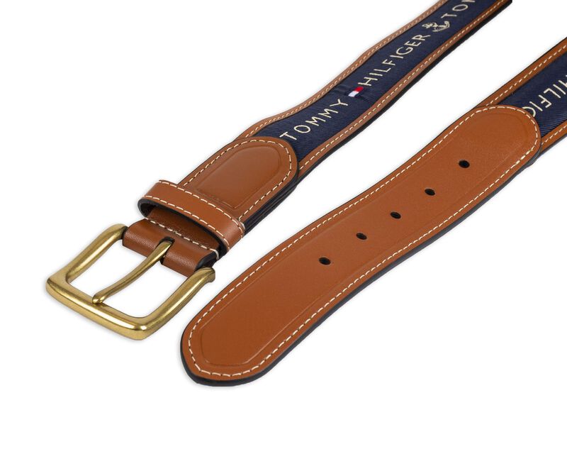 Cintur&oacute;n Tommy Hilfiger Con Cinta Incrustada Az... image number null