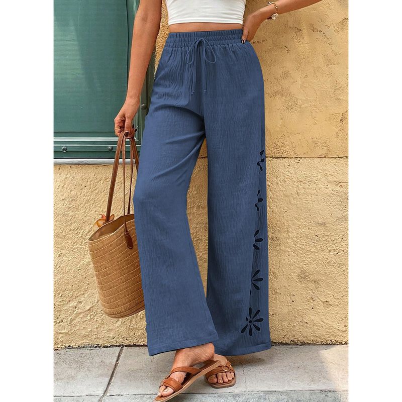 Pantalones Evaless Xl Pierna Ancha Corte Floral... image number null