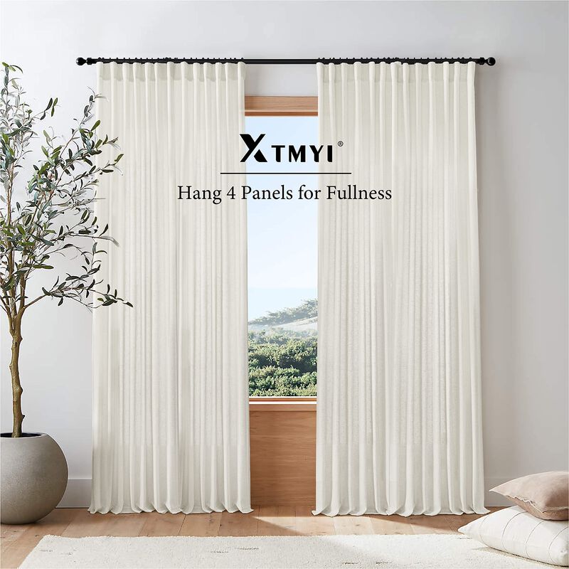 Cortinas Xtmyi De Lino Transparente Para Ventan... image number null