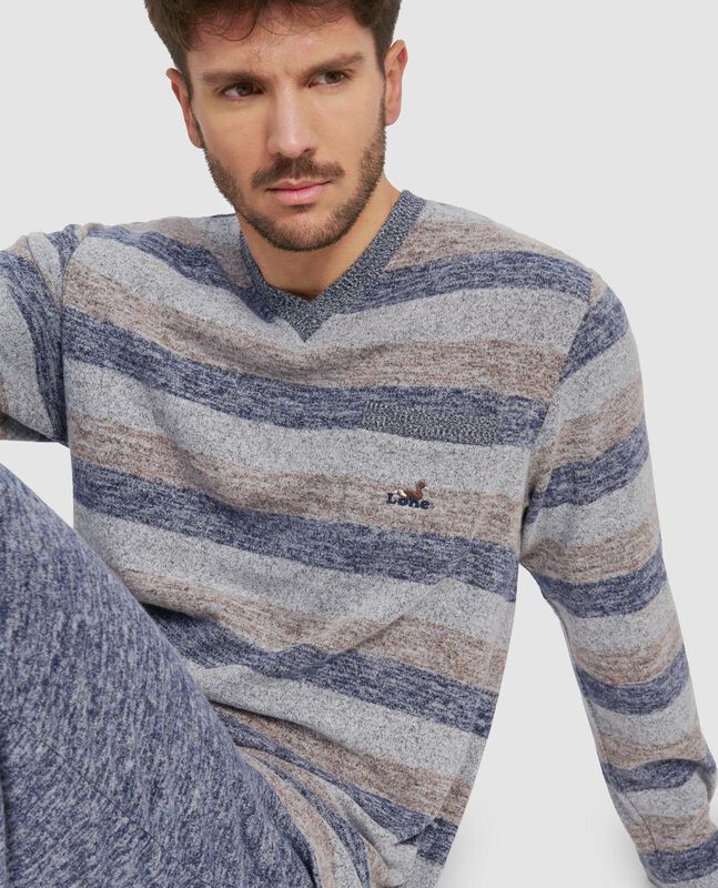 Pijama de Rayas Vigor&eacute; Gris image number null