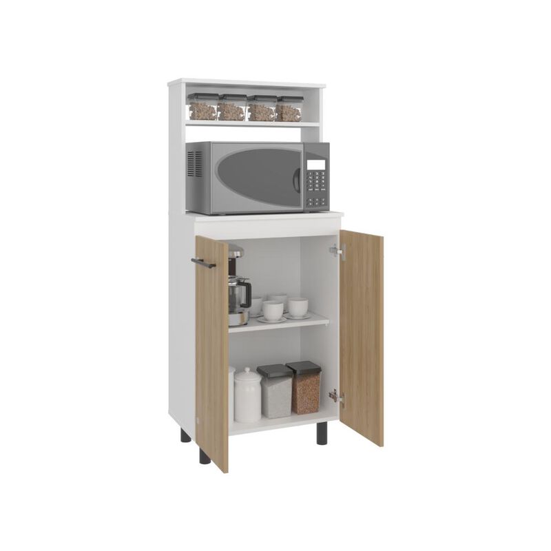 Mueble Microondas Sedona Fresno Y Blanco Virtua... image number null